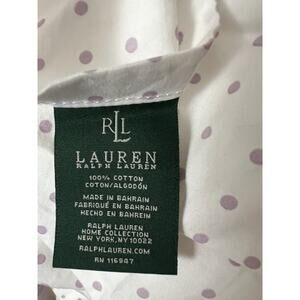 Vintage Lauren Ralph Lauren Small Purple Polka Dotty Dots Twin Flat Sheet Cotton